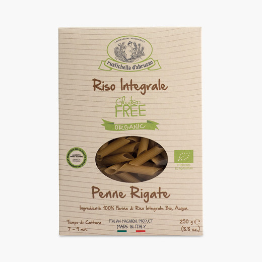 Rustichella Organic Penne Rigate Brown Rice Gf 250g