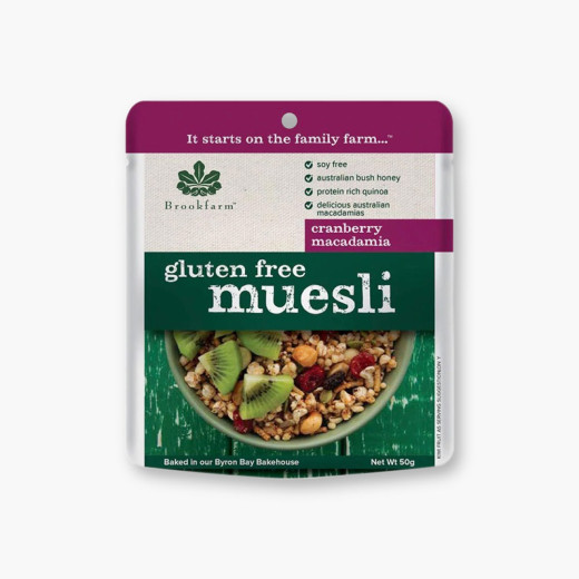 Brookfarm Muesli Macadamia With Cranberry Gluten Free 20x50g