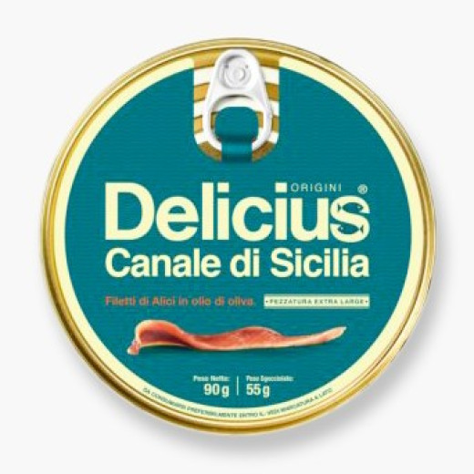 Delicius Sicilian Anchovies In Olive Oil 8 X 90g